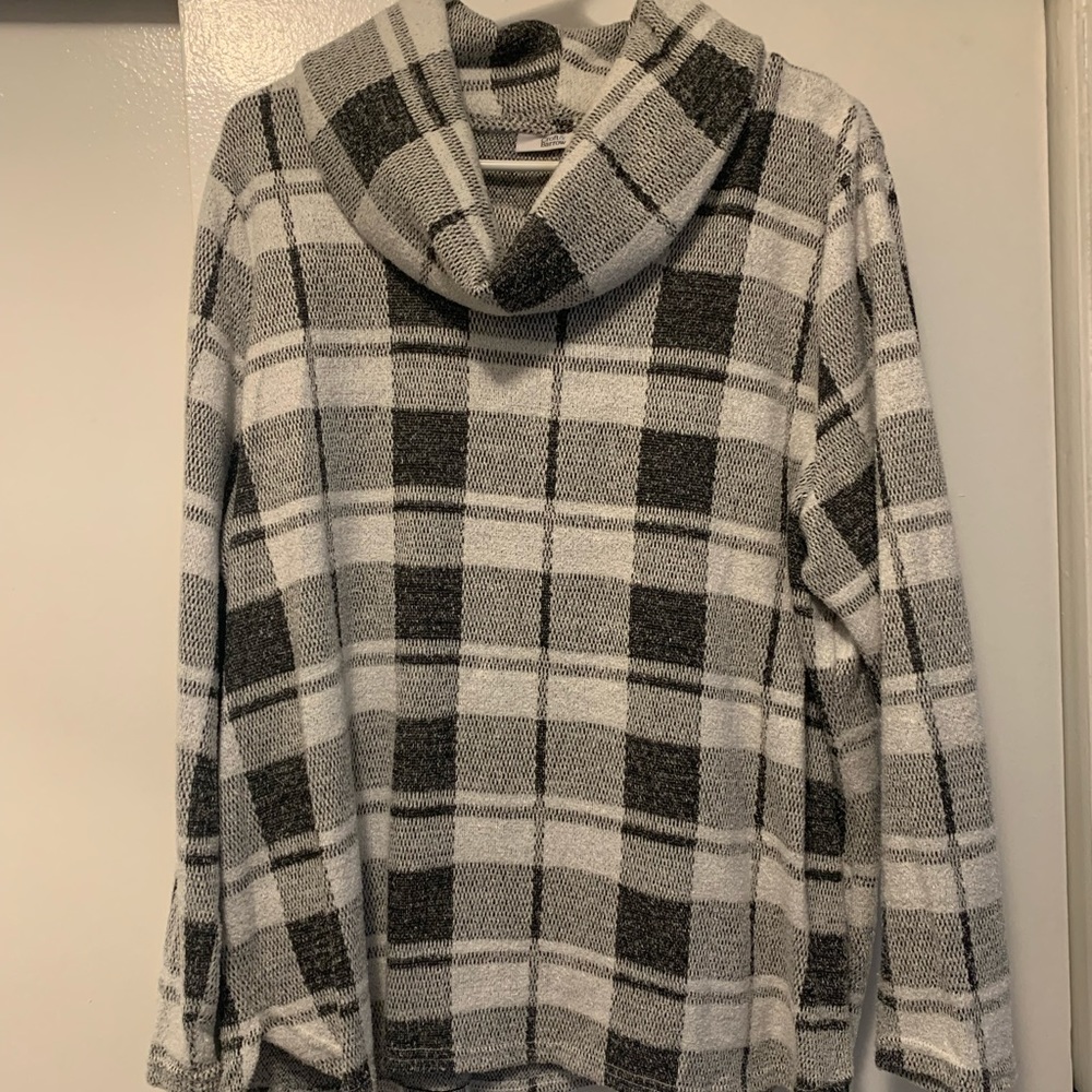 Croft & Barrow Plaid Cowl Neck Sweater